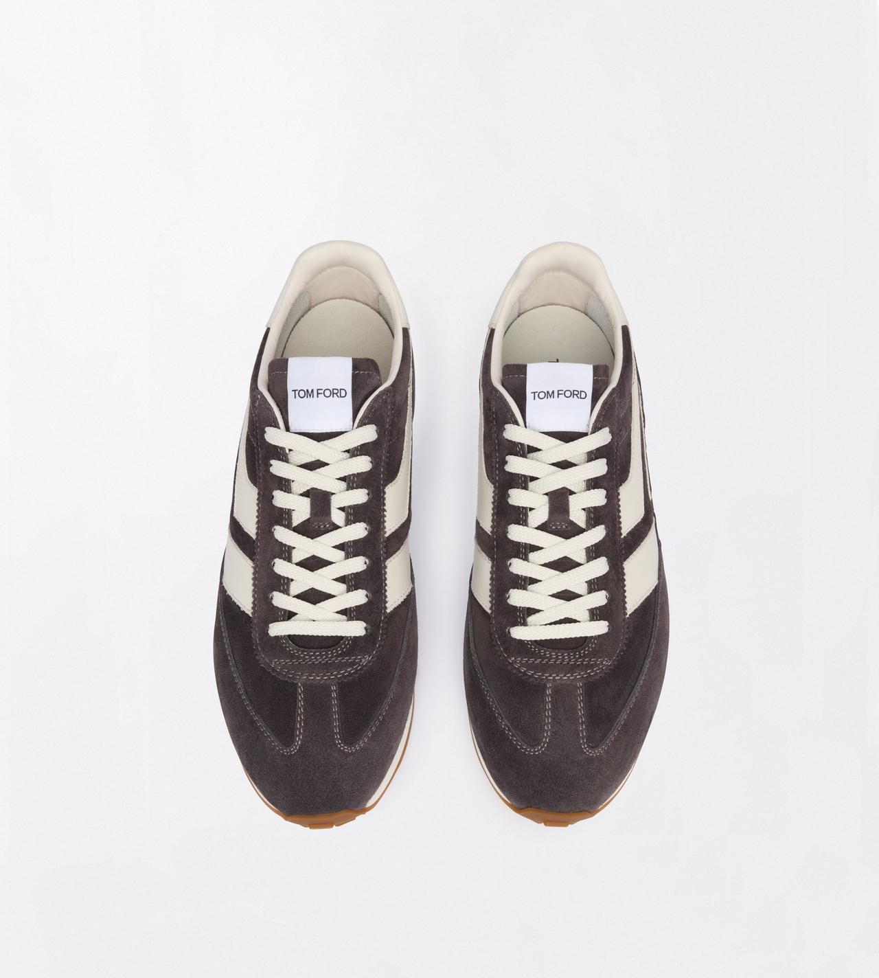TOM FORD LEATHER ANTHRACITE + AMBER SUEDE MICK SNEAKER&nbsp;