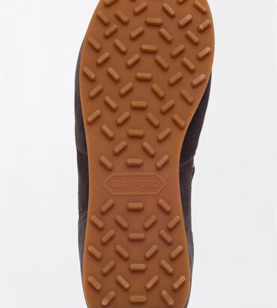 TOM FORD LEATHER ANTHRACITE + AMBER SUEDE MICK SNEAKER&nbsp;