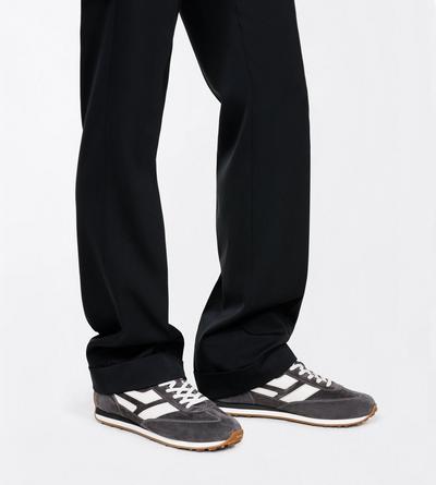 TOM FORD LEATHER ANTHRACITE + AMBER SUEDE MICK SNEAKER&nbsp;