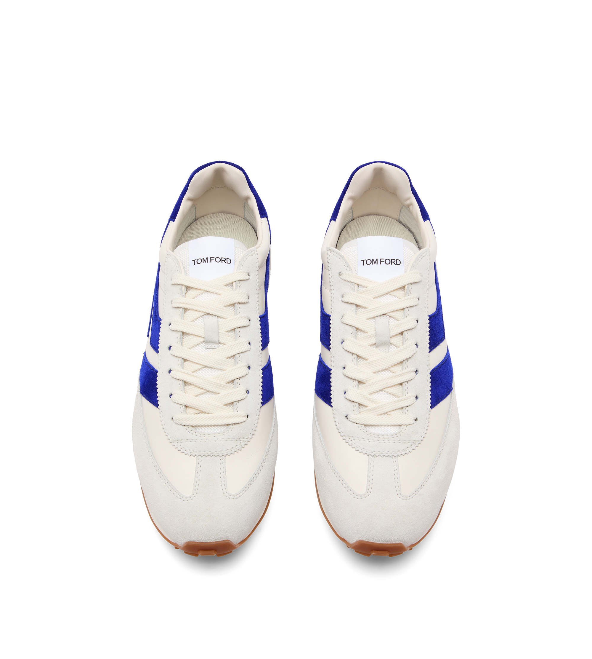 【関税＆送料込み】Tom Ford 'Mick' White Sneakers With Logo SMOOTH LEATHER AND SUEDE MICK SNEAKER | TOM FORD Fashion