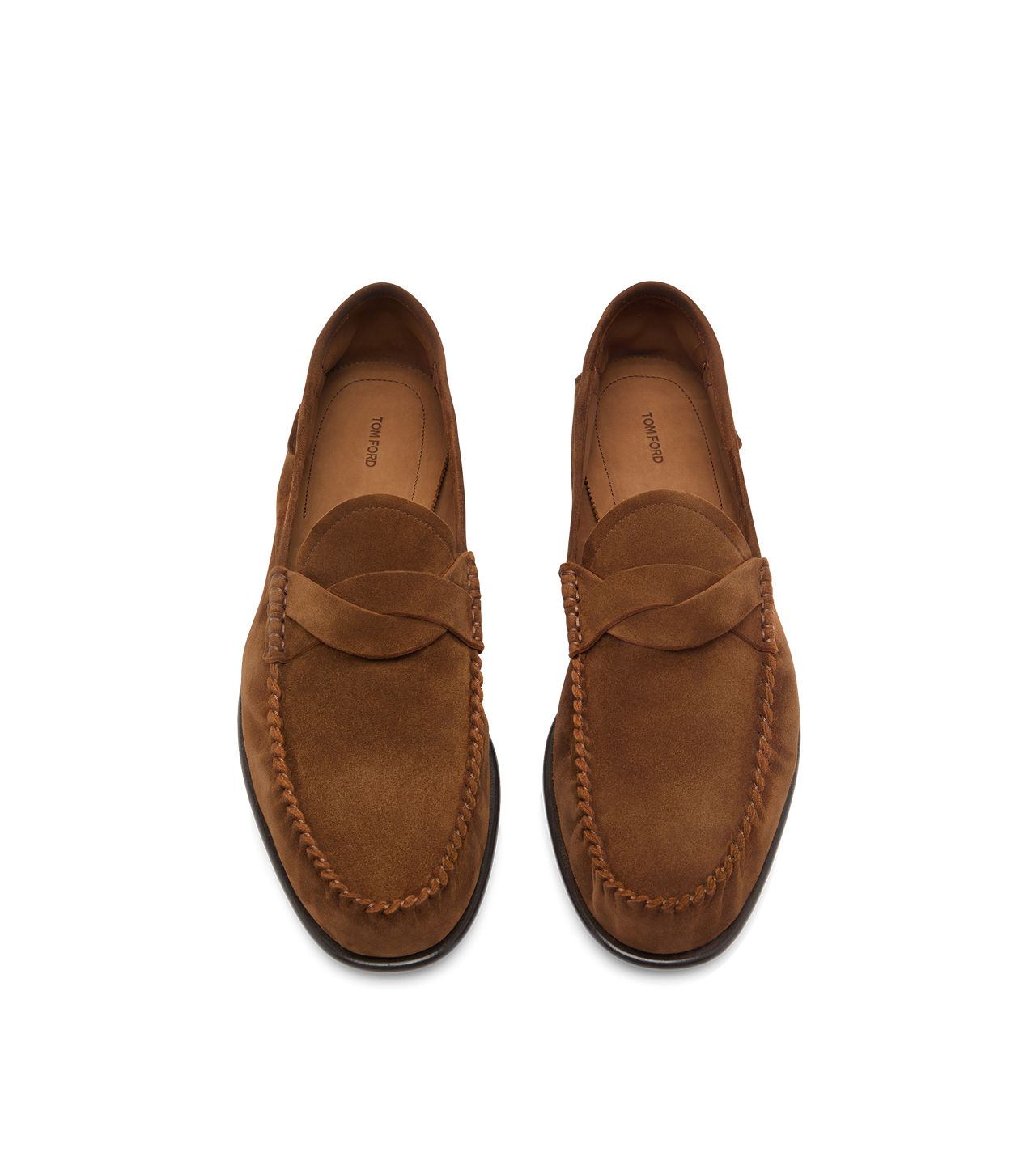 TOM FORD LEATHER WHISKY SUEDE TWISTED BAND RIPLEY LOAFER