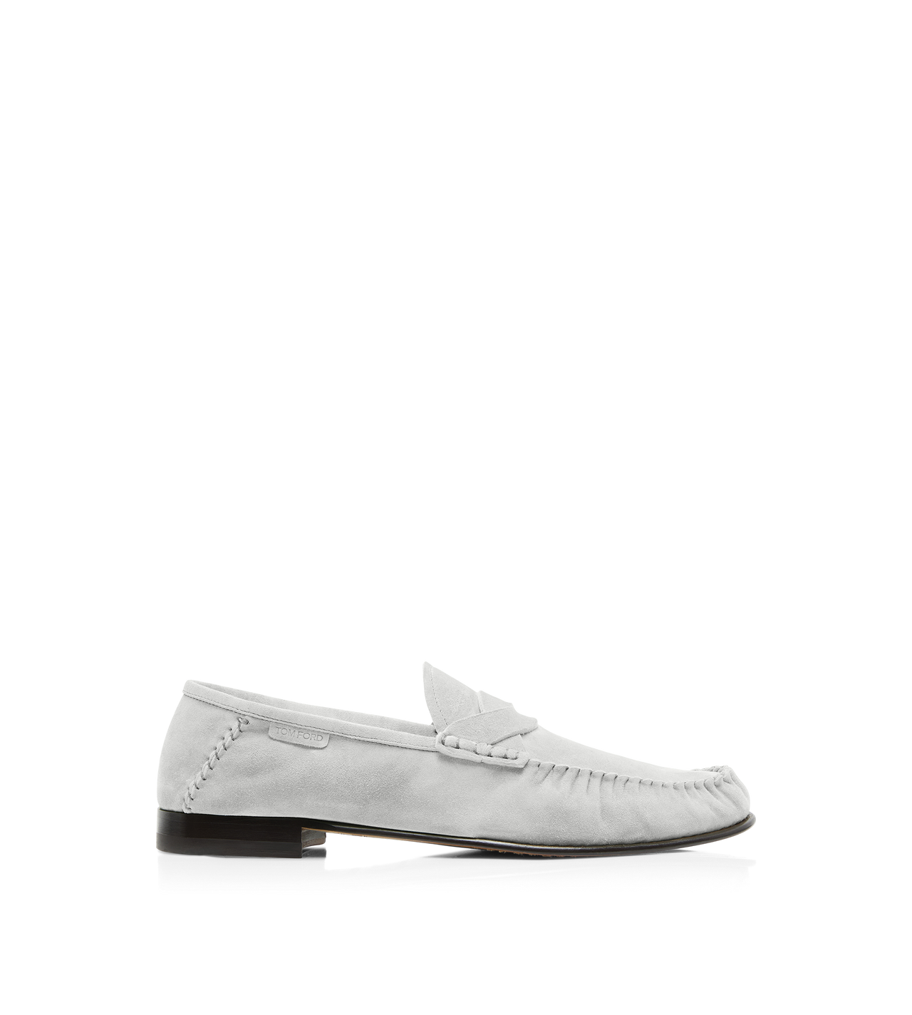 TOM FORD LEATHER OFF WHITE SUEDE TWISTED BAND RIPLEY LOAFER
