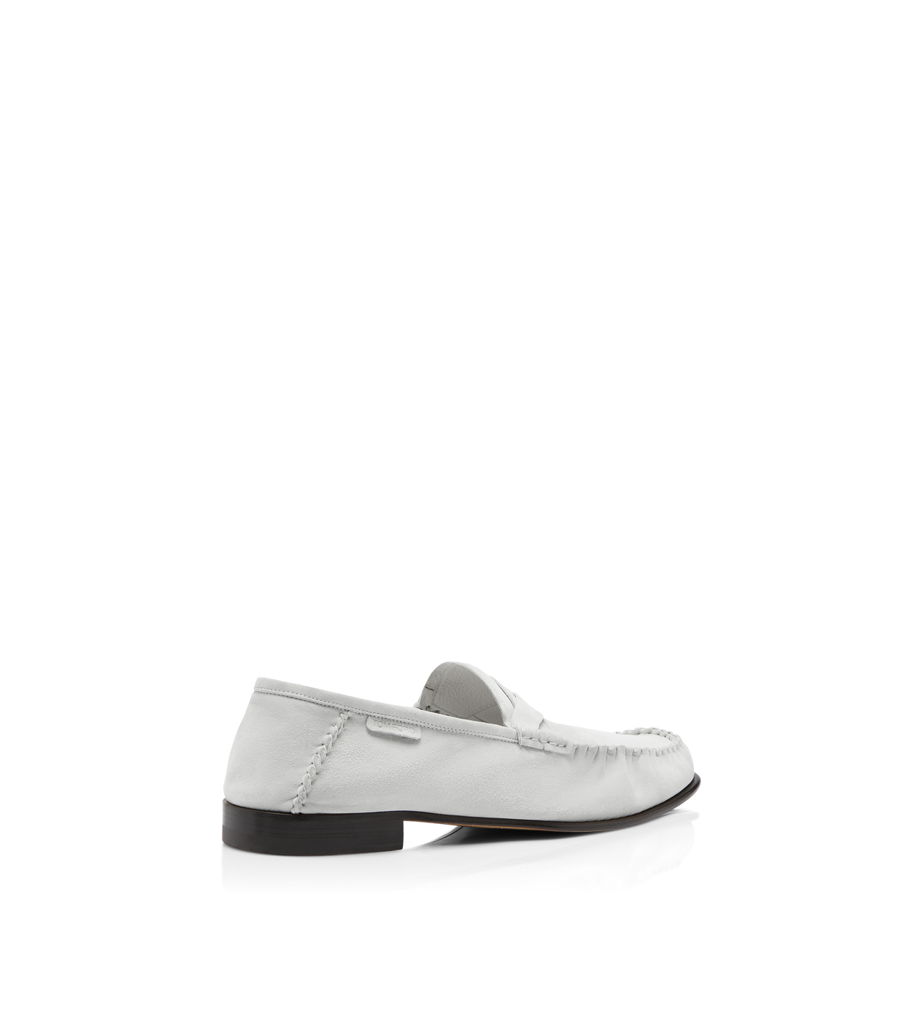 TOM FORD LEATHER OFF WHITE SUEDE TWISTED BAND RIPLEY LOAFER