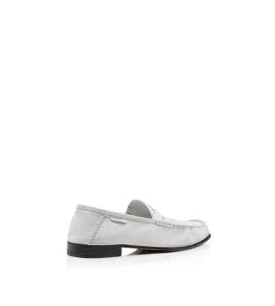 TOM FORD LEATHER OFF WHITE SUEDE TWISTED BAND RIPLEY LOAFER