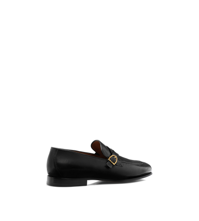 SUPPLE GRAIN LEATHER GIGI TWISTED BAND BUCKLE LOAFER | Tom