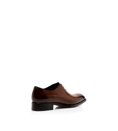 TOM FORD LEATHER CIGAR BURNISHED LEATHER WHOLE CUT LACE UP