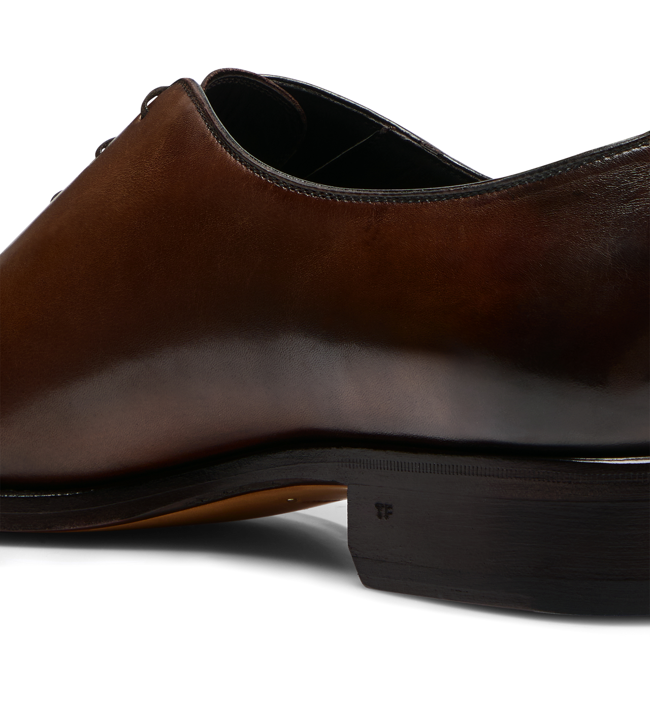 TOM FORD LEATHER CIGAR BURNISHED LEATHER WHOLE CUT LACE UP