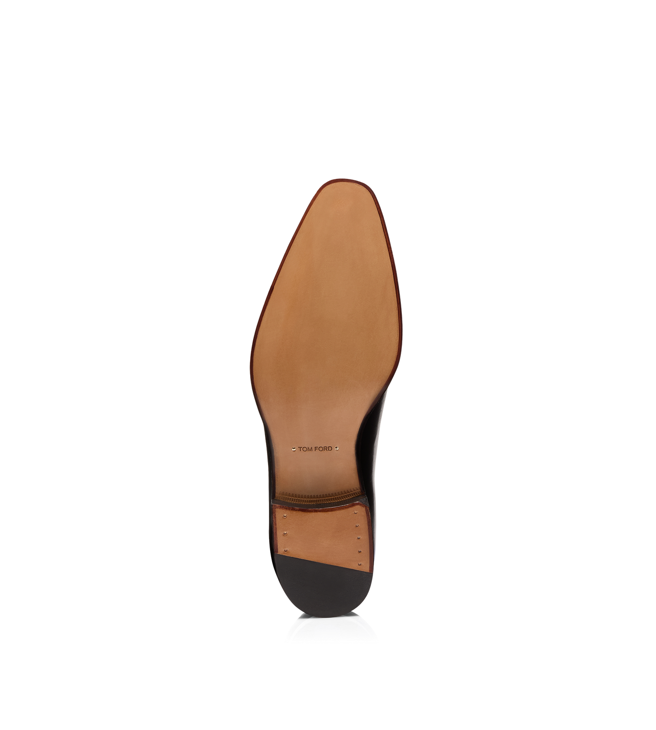 TOM FORD LEATHER EBONY BURNISHED LEATHER WHOLE CUT LACE UP