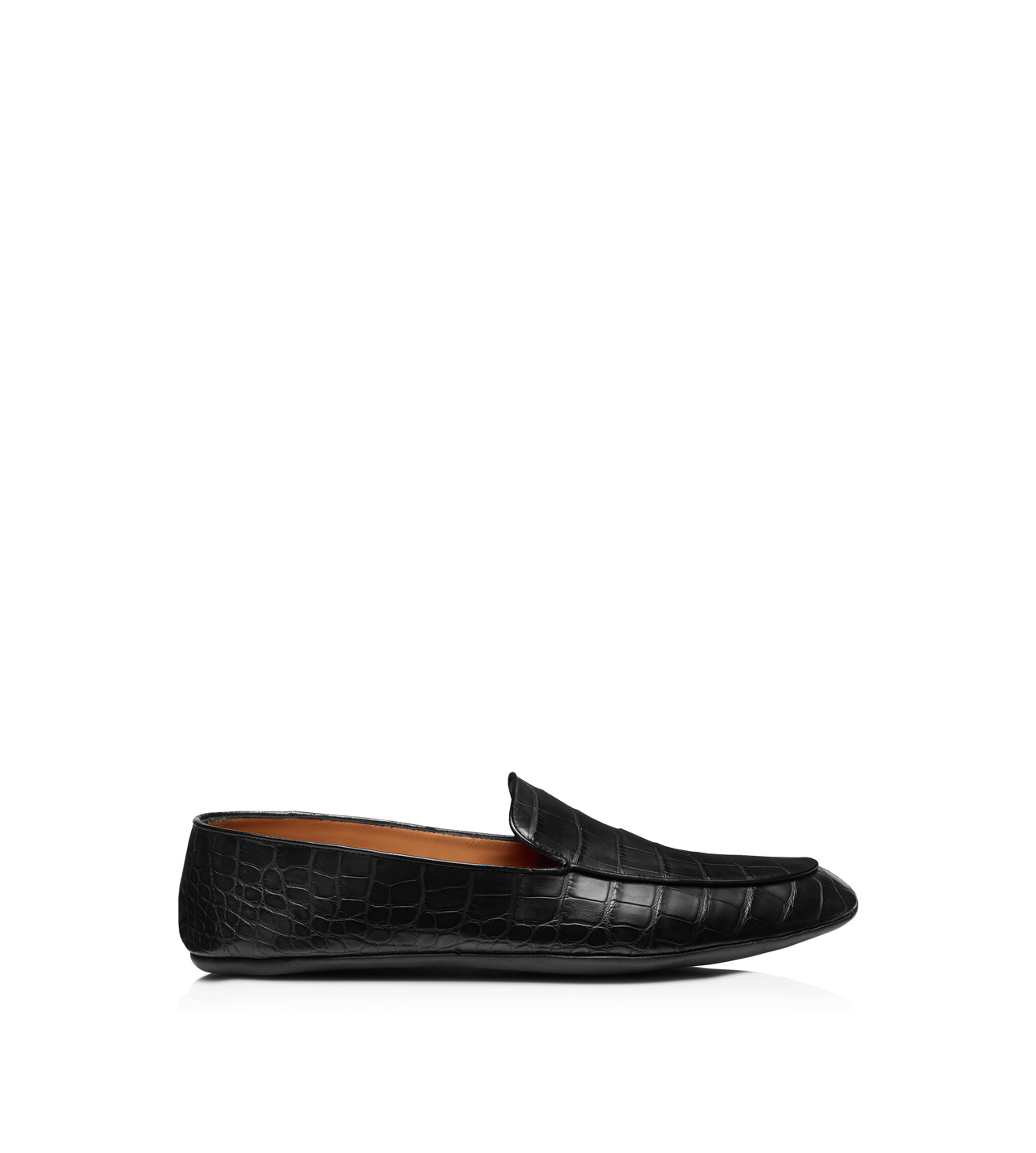 TOM FORD ALLIGATOR BLACK SLIPPER IN ALLIGATORE OPACO