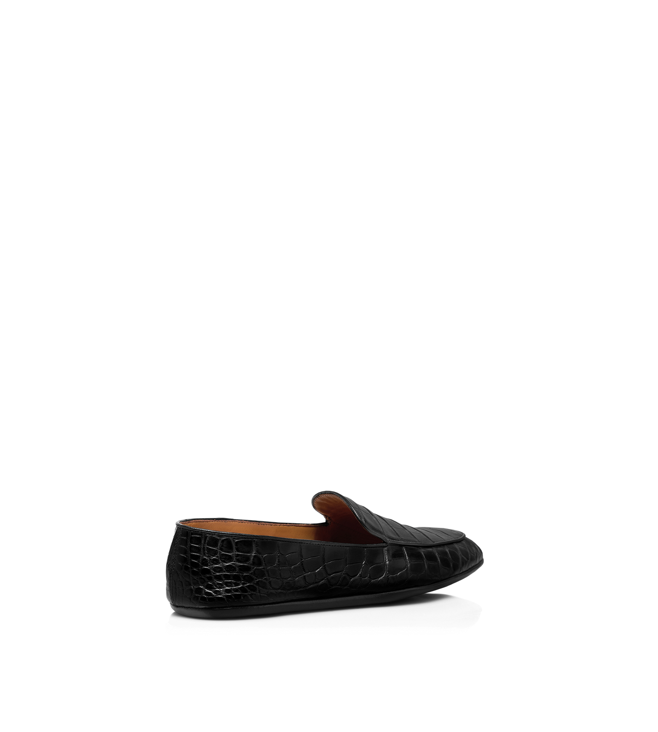 TOM FORD ALLIGATOR BLACK SLIPPER IN ALLIGATORE OPACO