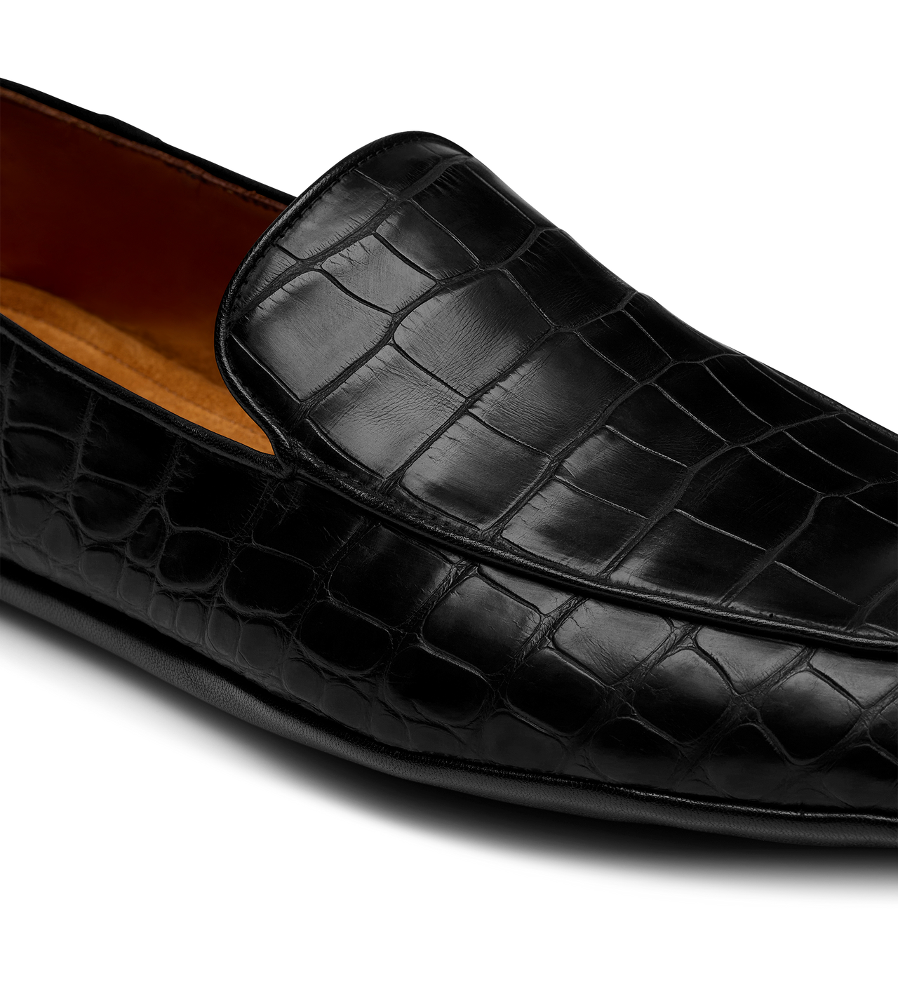 TOM FORD ALLIGATOR BLACK SLIPPER IN ALLIGATORE OPACO