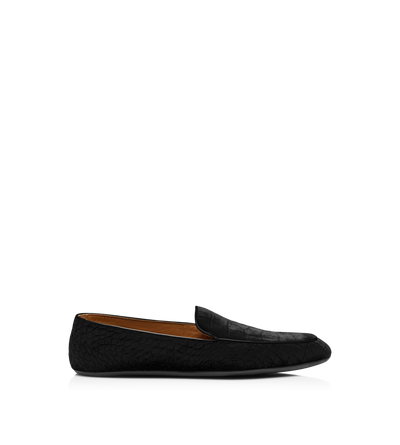 STAMPED CROC VELVET SLIPPERS image number 0
