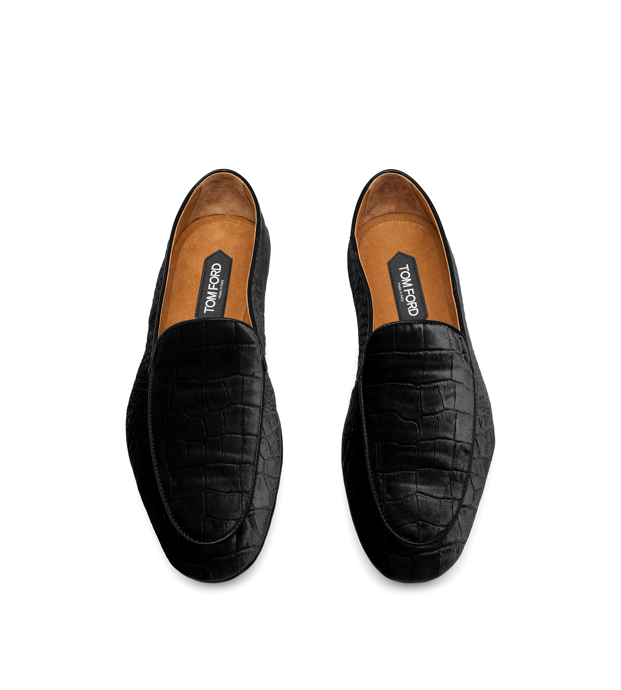 STAMPED CROC VELVET SLIPPERS