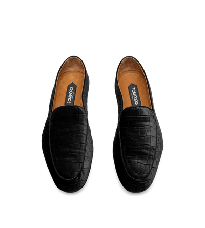 STAMPED CROC VELVET SLIPPERS image number 1
