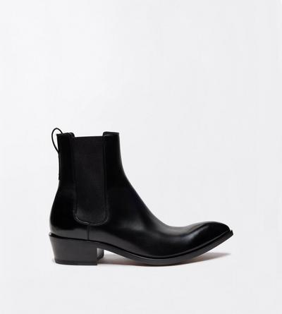TOM FORD LEATHER BLACK STIVALE CHELSEA IN PELLE BRUNITA