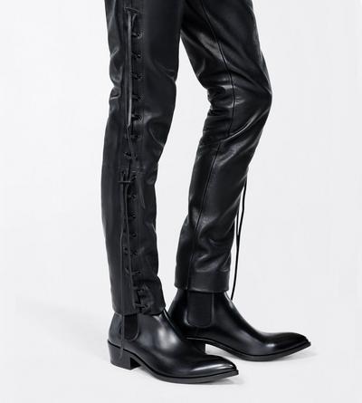 TOM FORD LEATHER BLACK STIVALE CHELSEA IN PELLE BRUNITA