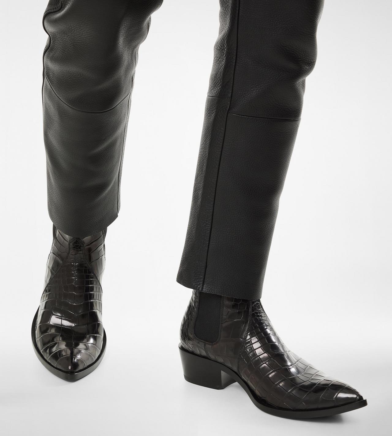 TOM FORD LEATHER BLACK MATTE PRINTED PYTHON CHELSEA BOOT&nbsp;