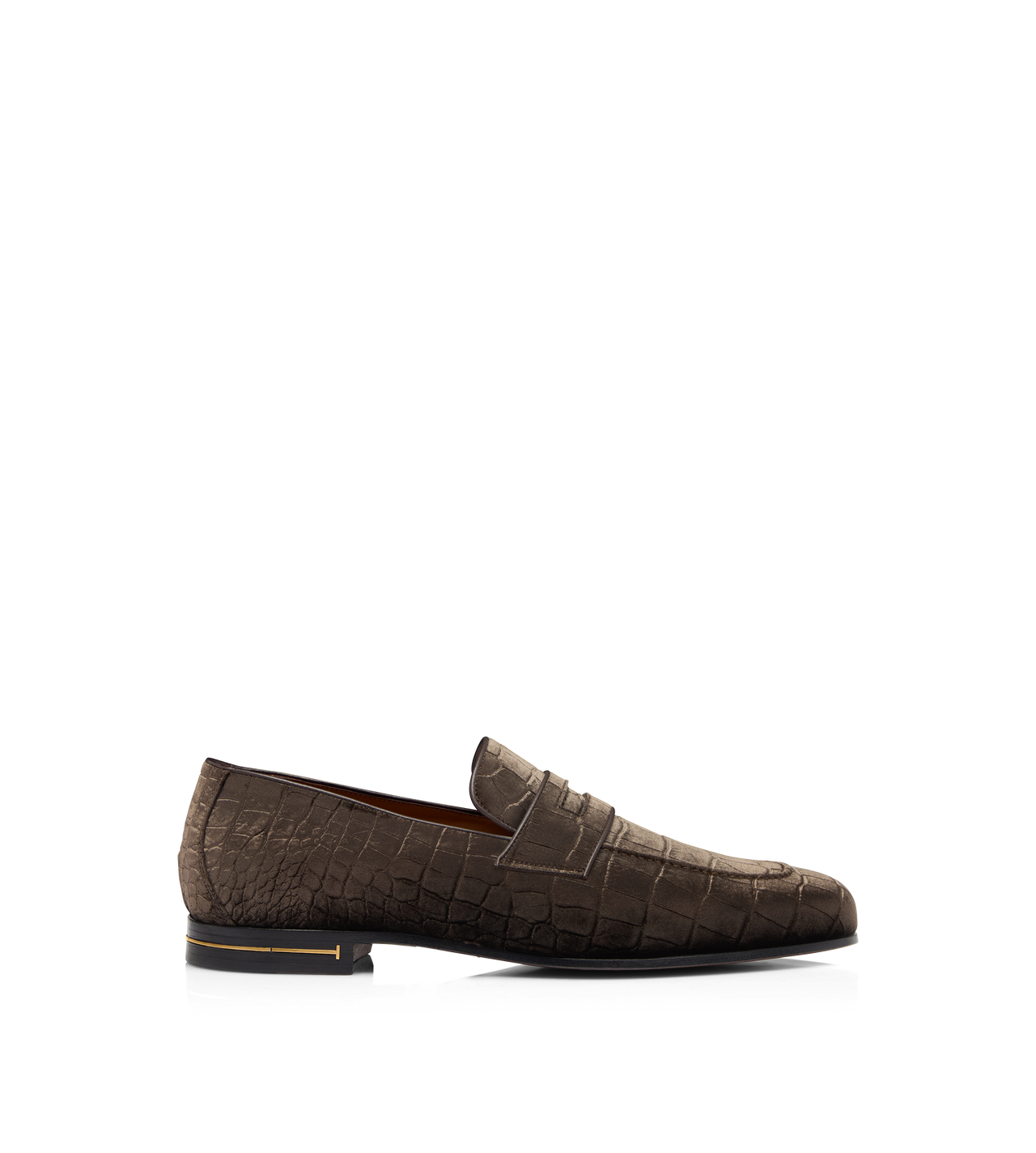 STAMPED CROC VELVET T HEEL GIGI LOAFER image number 0