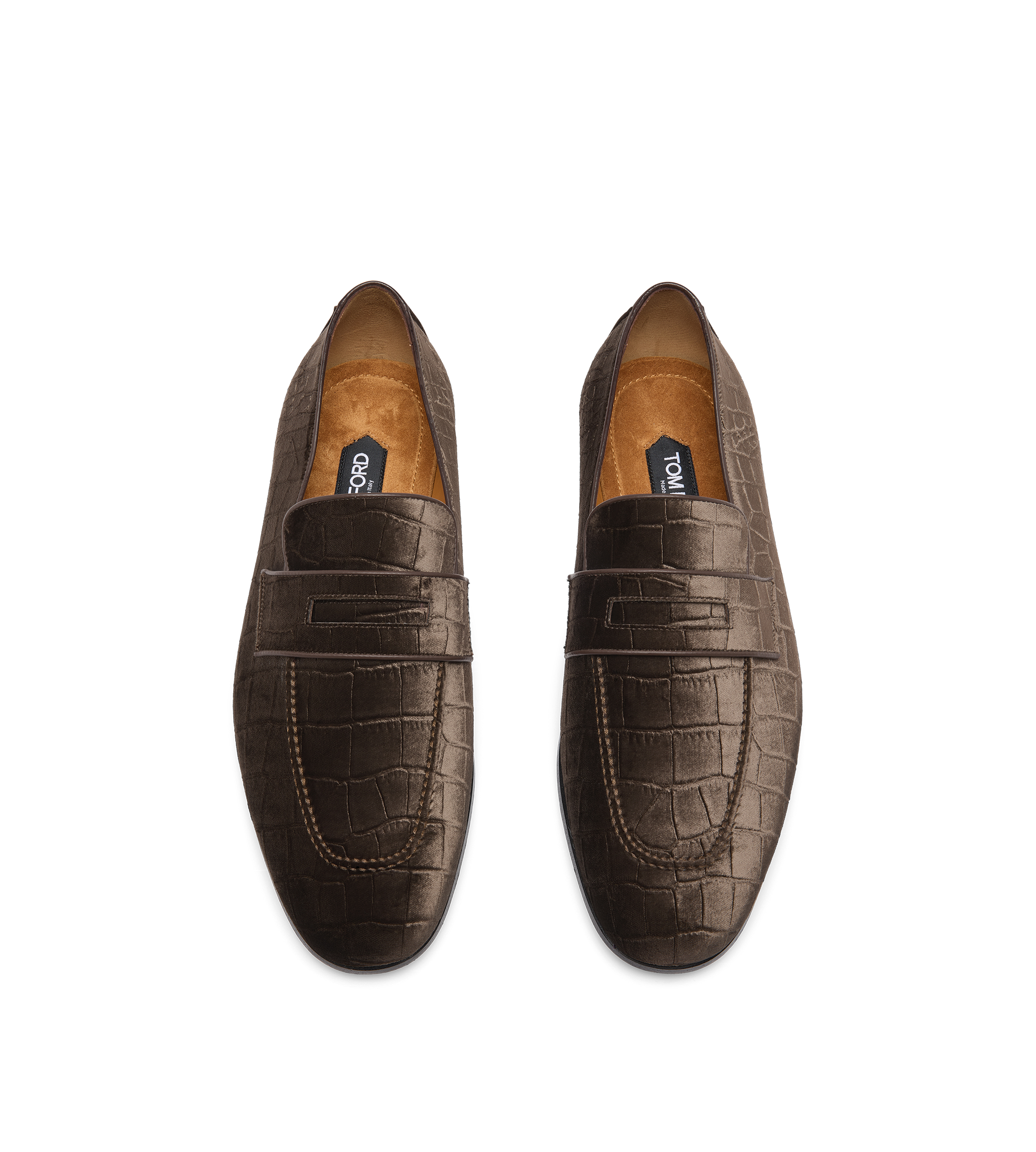 STAMPED CROC VELVET T HEEL GIGI LOAFER