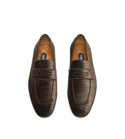 STAMPED CROC VELVET T HEEL GIGI LOAFER image number 1