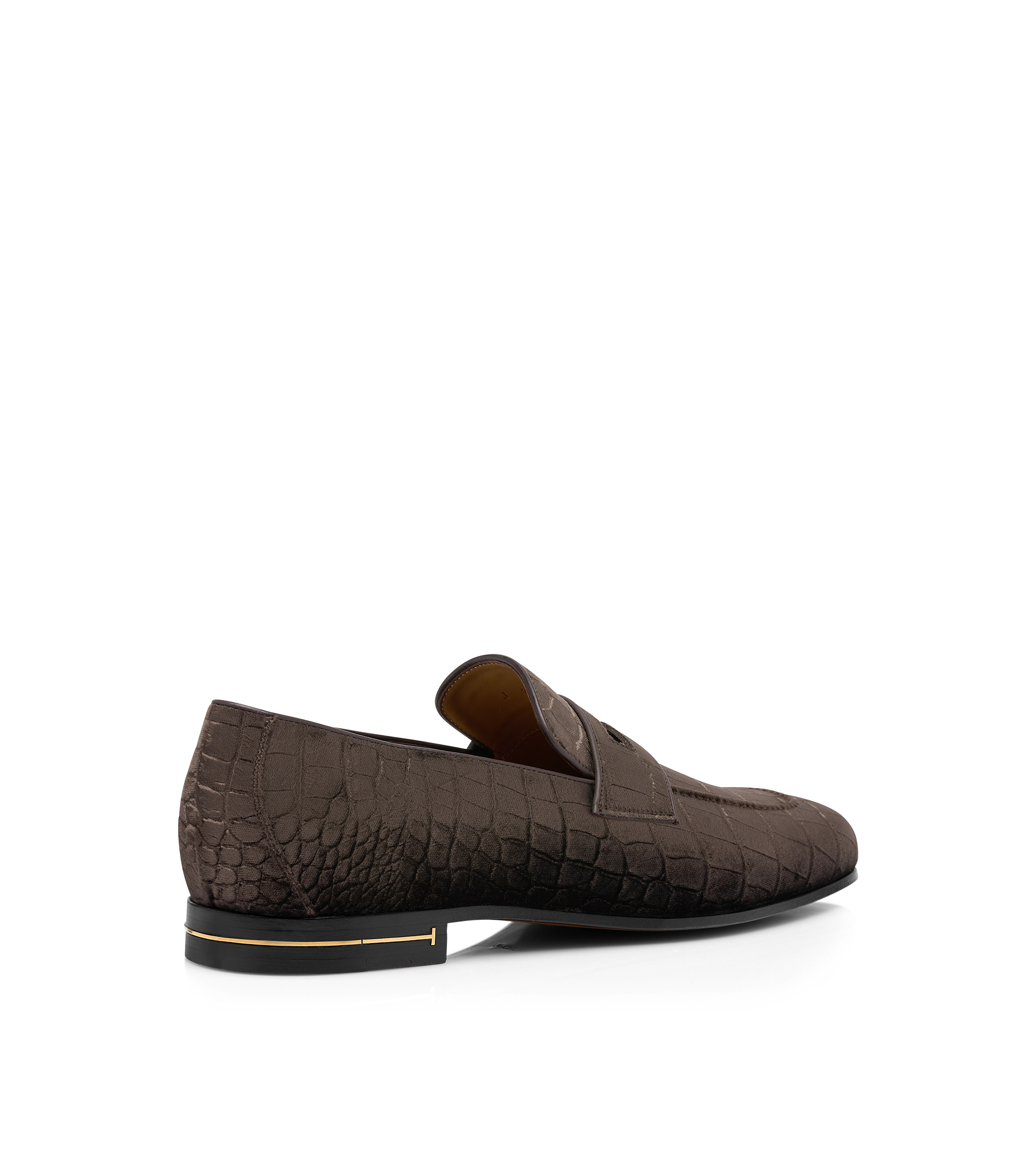 STAMPED CROC VELVET T HEEL GIGI LOAFER | TOM FORD Fashion