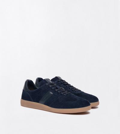 TOM FORD LEATHER MIDNIGHT BLUE + AMBER ARCHER SNEAKER
