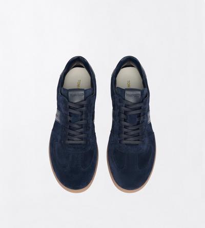 TOM FORD LEATHER MIDNIGHT BLUE + AMBER ARCHER SNEAKER