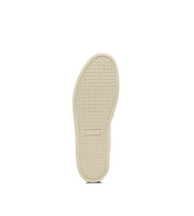 TOM FORD LEATHER IVORY + CREAM PRINTED ALLIGATOR WARWICK SNEAKER