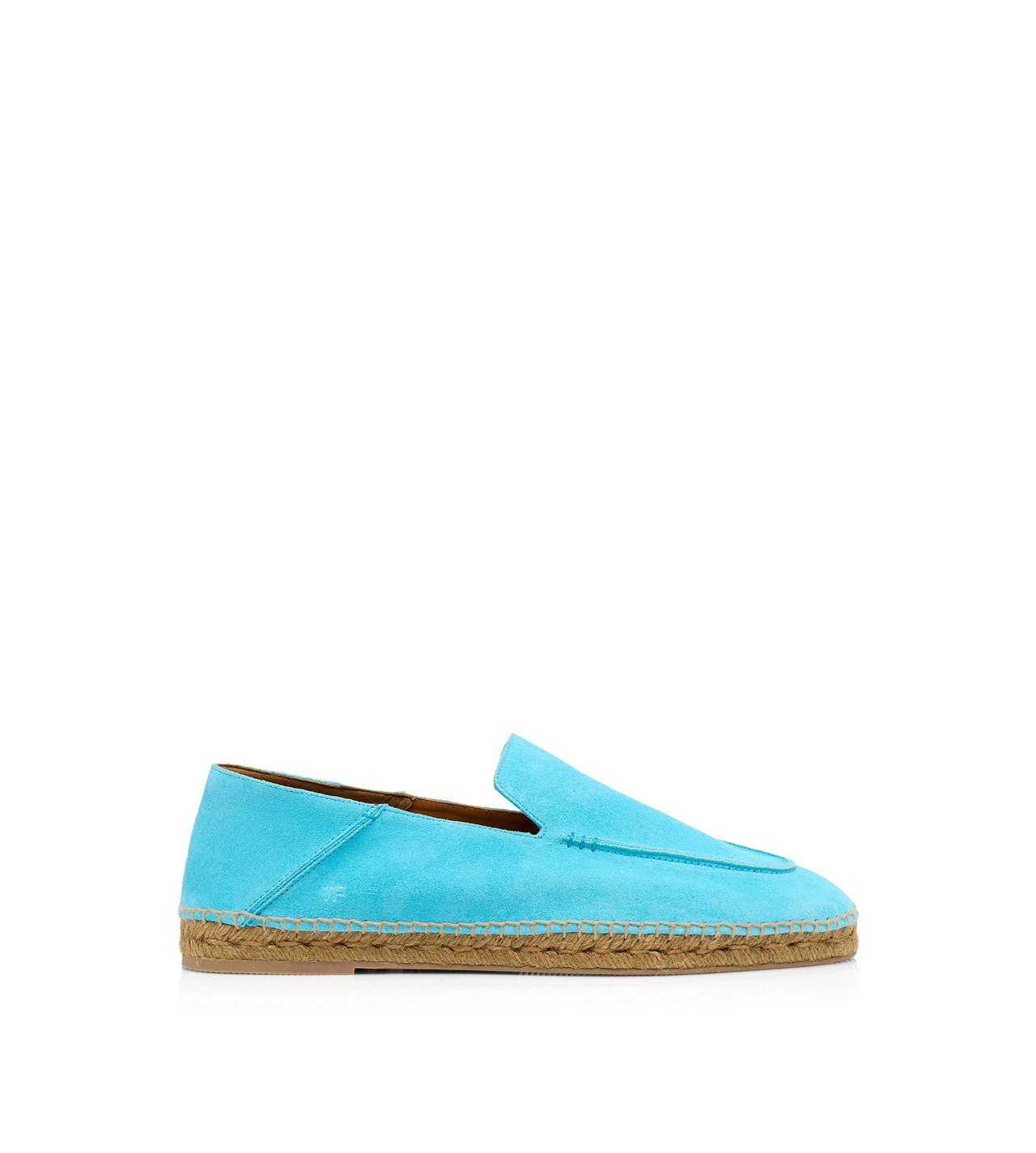 TOM FORD LEATHER AQUA BLUE + ECRU' SUEDE FINN ESPADRILLE