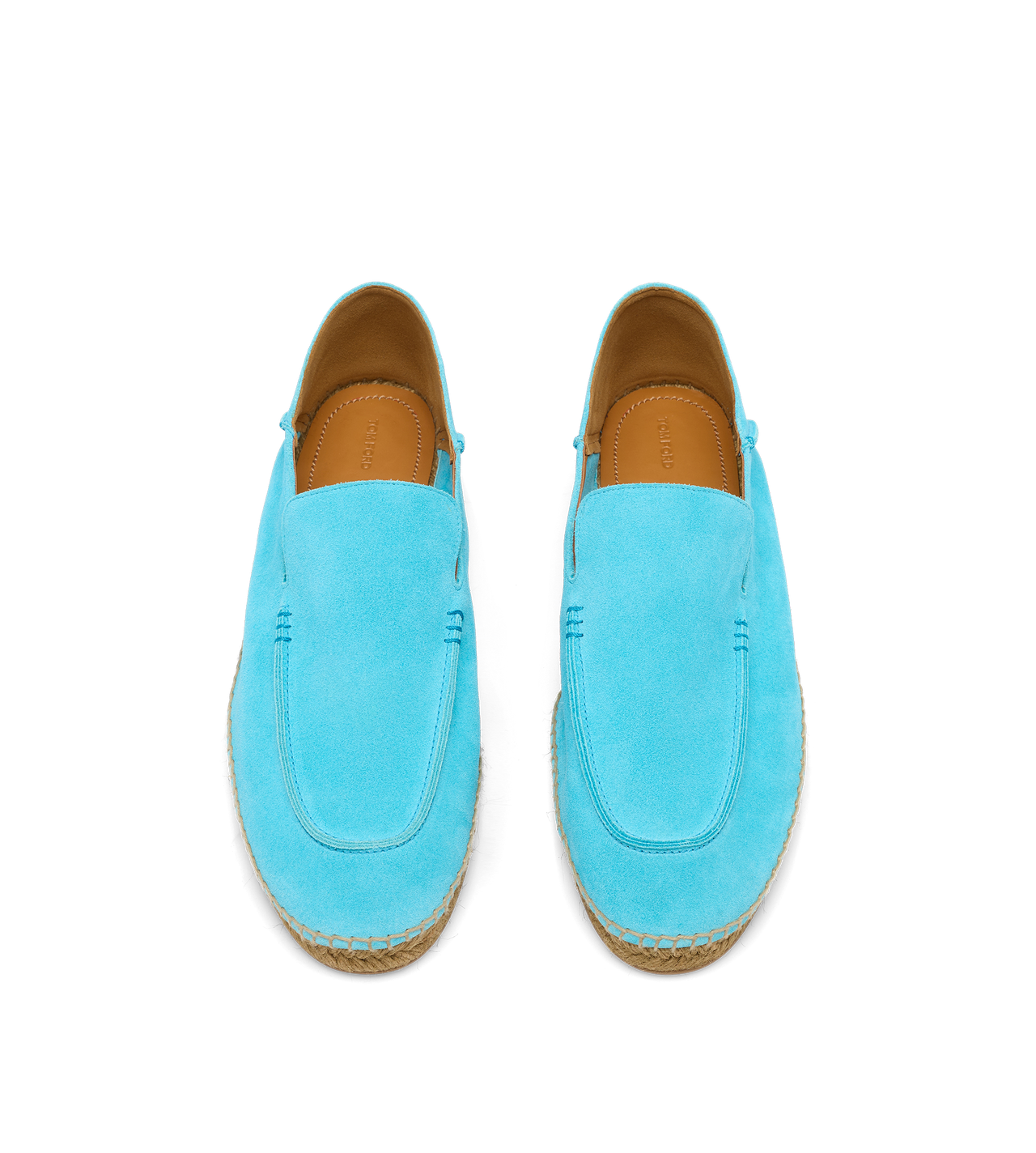 TOM FORD LEATHER AQUA BLUE + ECRU' SUEDE FINN ESPADRILLE