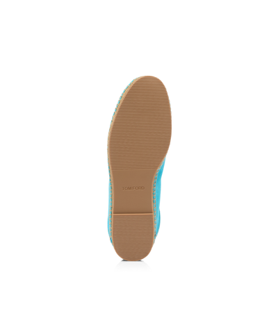 TOM FORD LEATHER AQUA BLUE + ECRU' SUEDE FINN ESPADRILLE