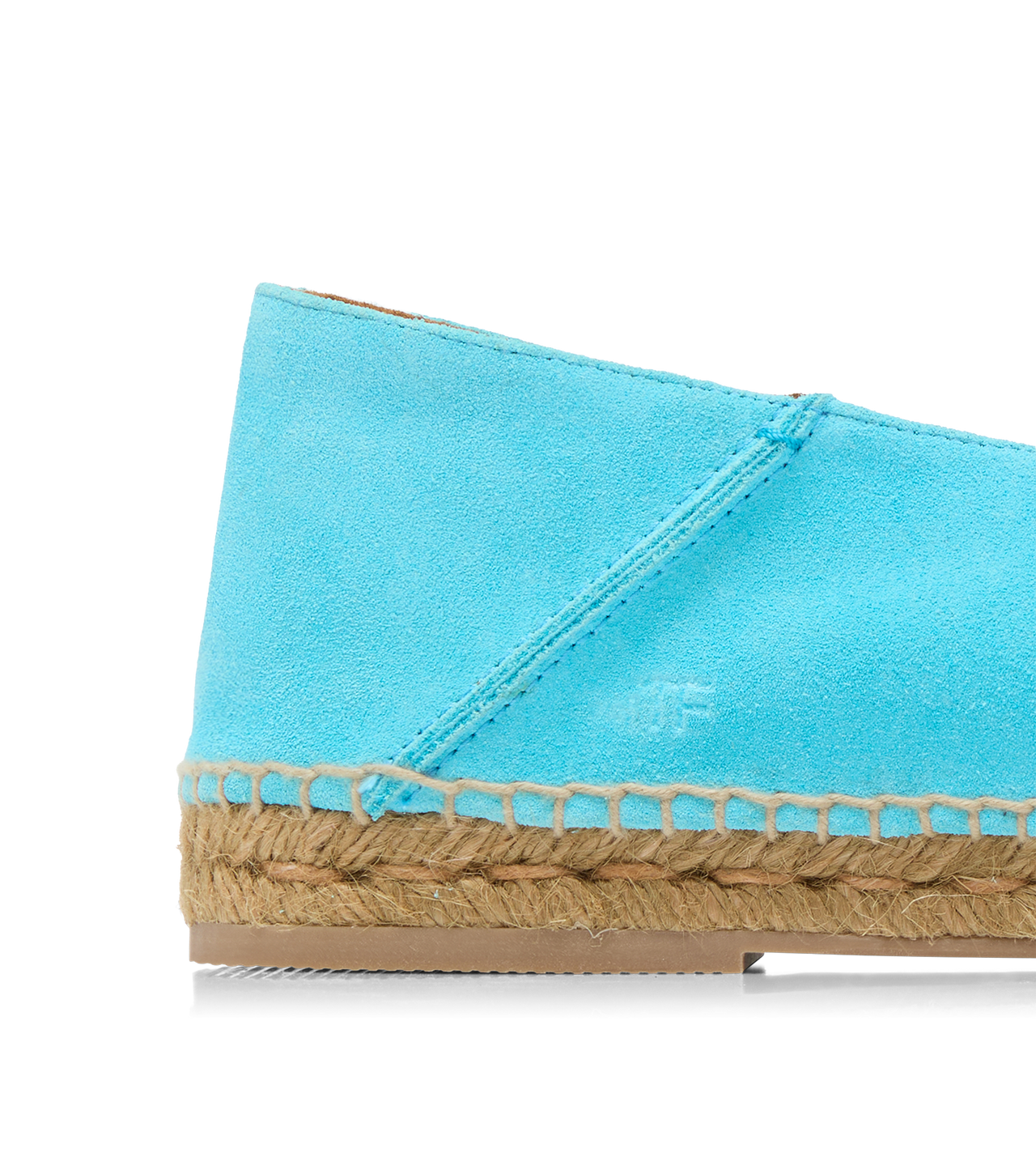 TOM FORD LEATHER AQUA BLUE + ECRU' SUEDE FINN ESPADRILLE