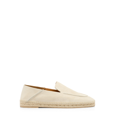 TOM FORD LEATHER MARBLE + TAUPE SUEDE FINN ESPADRILLE