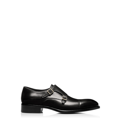BURNISHED LEATHER VINCENT DOUBLE MONK STRAP image number 0