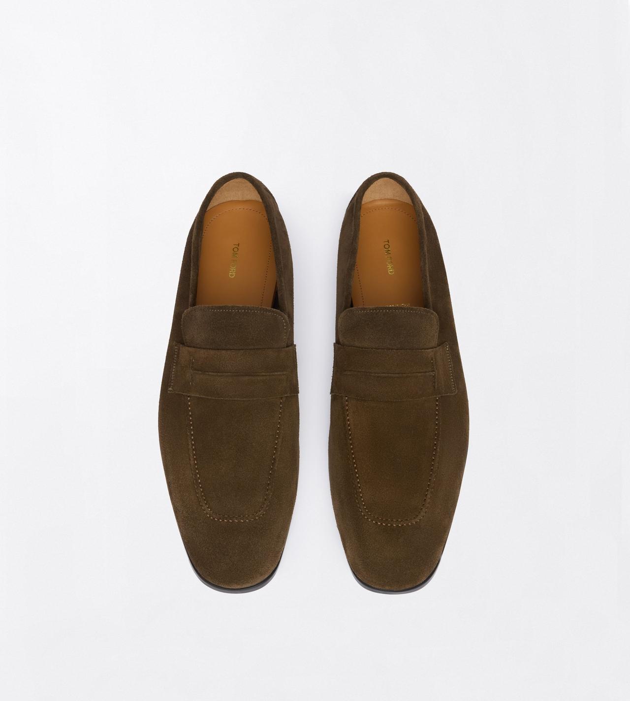 TOM FORD LEATHER KHAKI SUEDE SEAN PENNY LOAFER&nbsp;