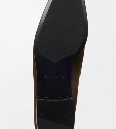 TOM FORD LEATHER KHAKI SUEDE SEAN PENNY LOAFER&nbsp;