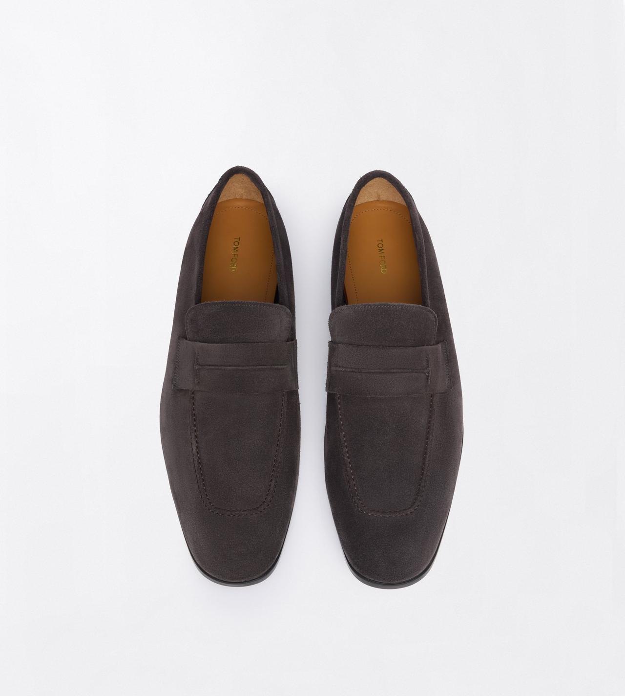 TOM FORD LEATHER ANTHRACITE SUEDE SEAN PENNY LOAFER&nbsp;
