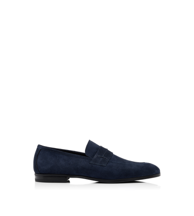 TOM FORD LEATHER MIDNIGHT MOCASSINO SEAN PENNY IN PELLE SCAMOSCIATA