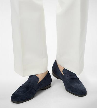 TOM FORD LEATHER MIDNIGHT MOCASSINO SEAN PENNY IN PELLE SCAMOSCIATA