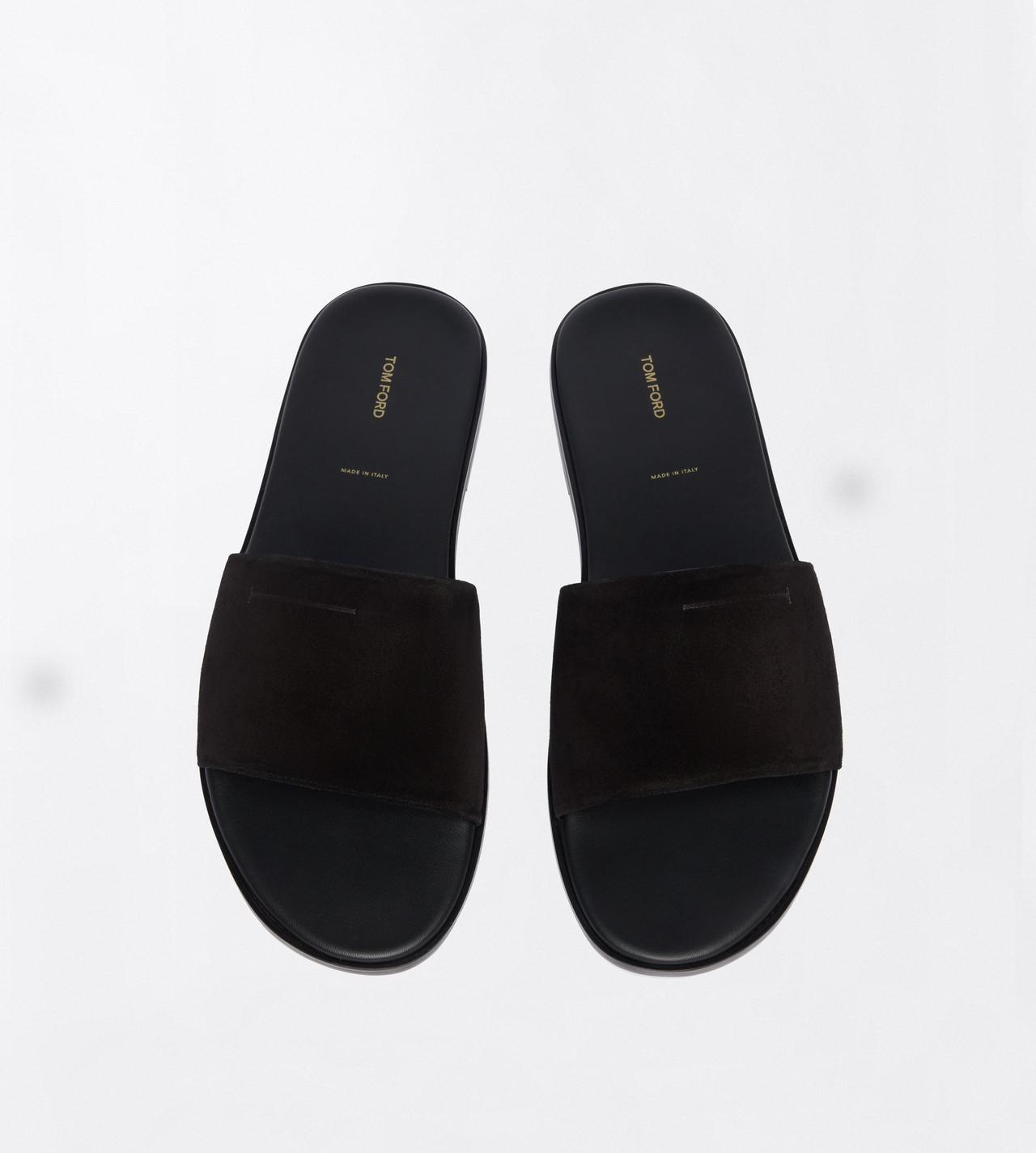 TOM FORD  BLACK SUEDE KAI SLIDE