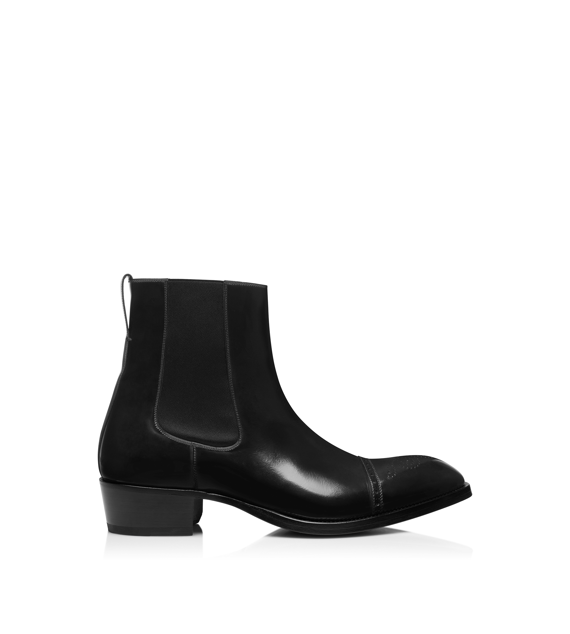 BURNISHED LEATHER VINCENT BROGUE CHELSEA BOOT