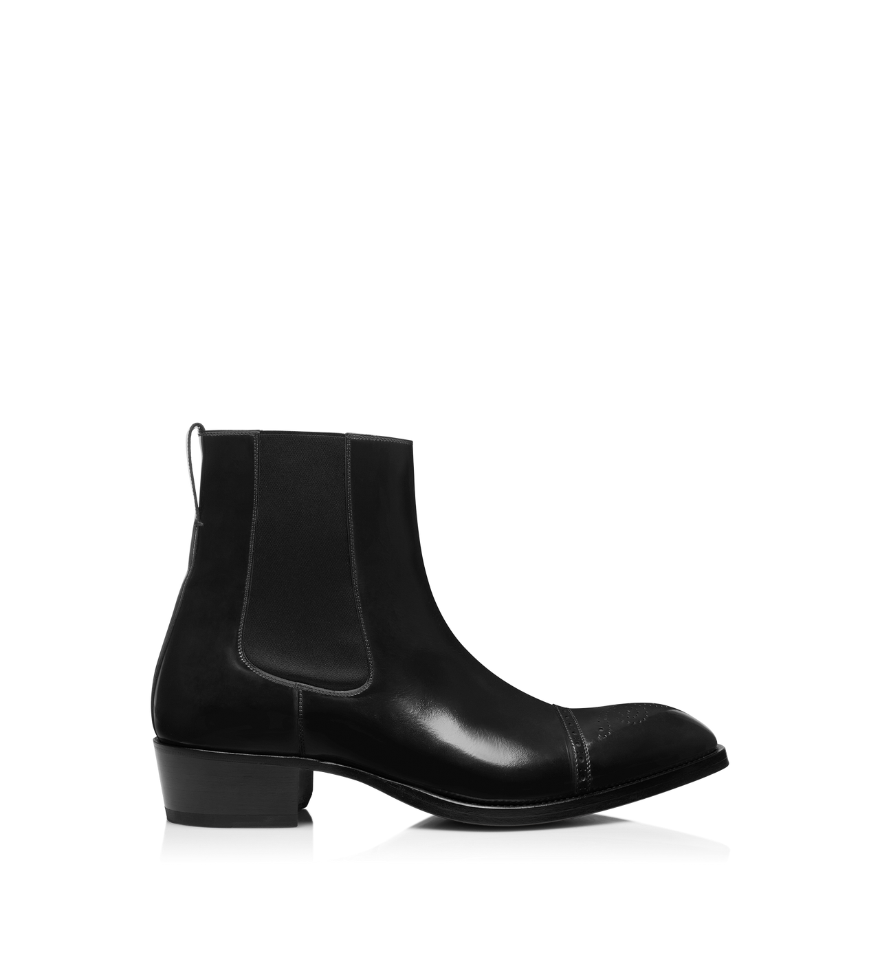 BURNISHED LEATHER VINCENT BROGUE CHELSEA BOOT image number 0