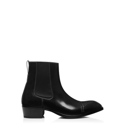 BURNISHED LEATHER VINCENT BROGUE CHELSEA BOOT image number 0
