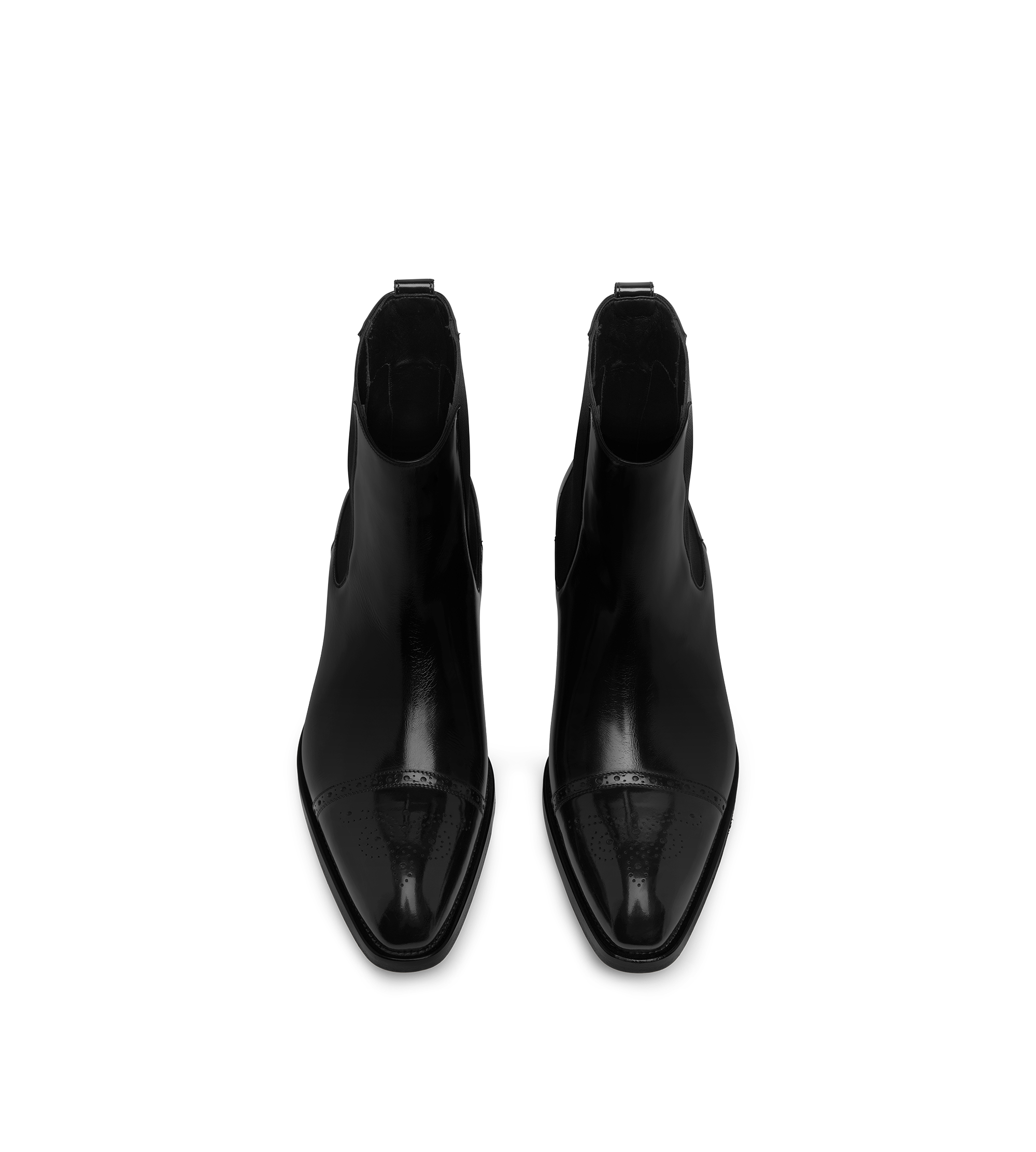 BURNISHED LEATHER VINCENT BROGUE CHELSEA BOOT