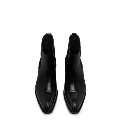 BURNISHED LEATHER VINCENT BROGUE CHELSEA BOOT image number 1