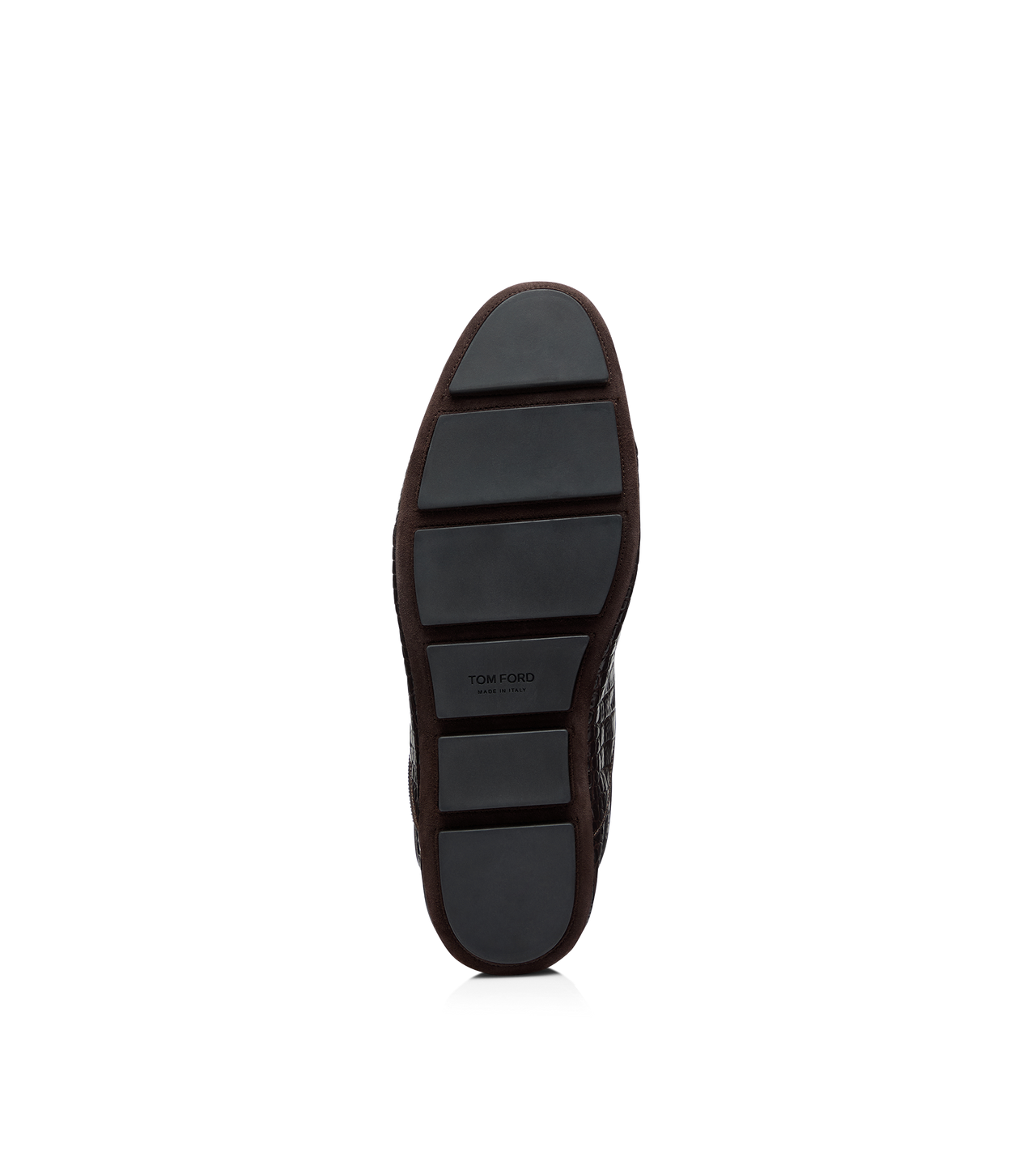 TOM FORD LEATHER ESPRESSO PRINTED ALLIGATOR RUDOLF BALLET SHOE