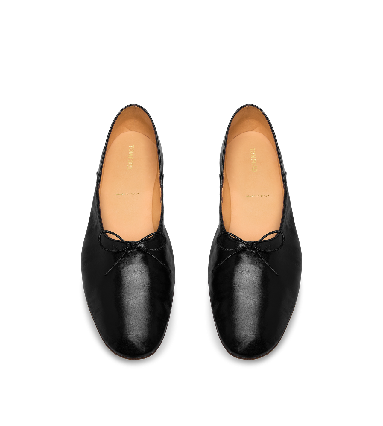 TOM FORD LEATHER BLACK KID LEATHER RUDOLF BALLET SHOE