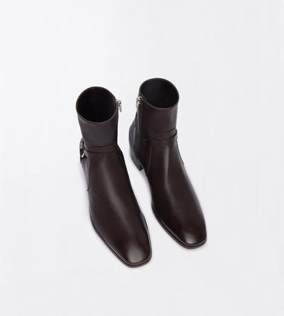 TOM FORD LEATHER ESPRESSO SUPPLE LEATHER CLINT BOOT