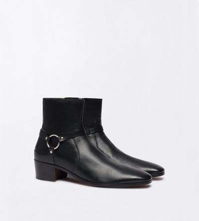 TOM FORD LEATHER BLACK SUPPLE LEATHER CLINT BOOT