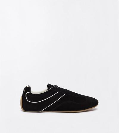 TOM FORD LEATHER BLACK + AMBER SUEDE ASTON SNEAKER